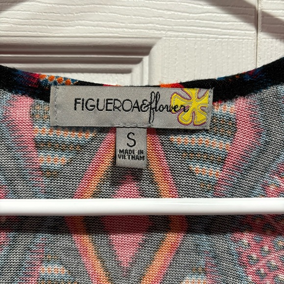 FIGUEROA&FLOWER Women’s Multicolor Tribal Geometric Cardigan w/ Pockets - size S - Picture 5 of 5